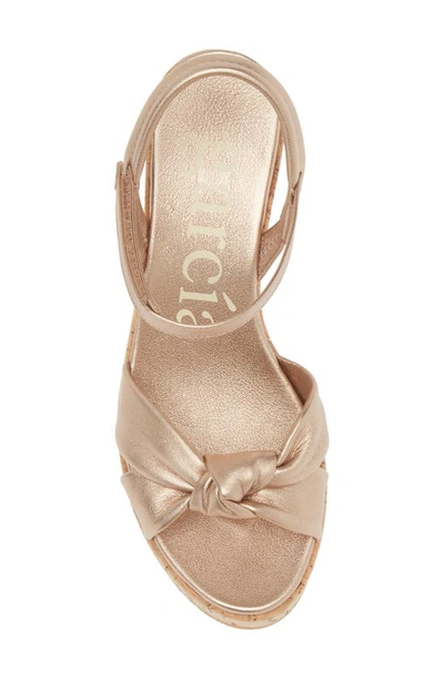 Shop Pedro Garcia Dala Slingback Platform Sandal In Rose Gold Nappa Lame