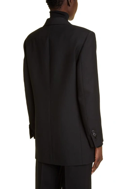 Shop The Row Myriam Layered Wool & Silk Double Breasted Jacket In Black