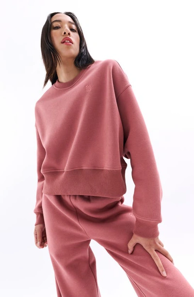 Shop P.e Nation Recalibrate Brushed Fleece Sweatshirt In Canyon Rose