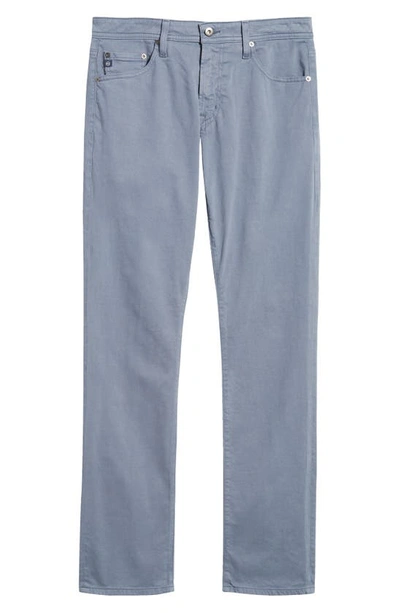 Shop Ag Everett Sueded Stretch Sateen Slim Straight Leg Pants In Blue Ice