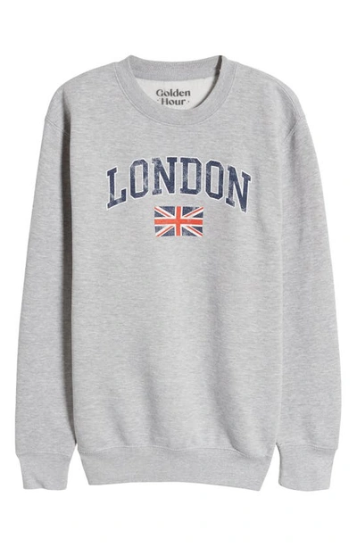 Shop Golden Hour London Graphic Sweatshirt In Heather Grey