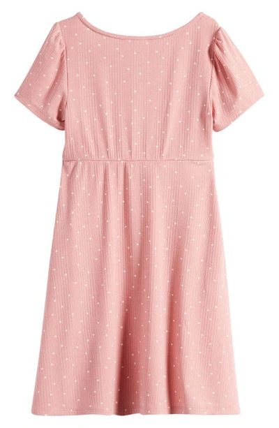 Shop Nordstrom Kids' Button Front Dress In Pink Apricot Simple Dot