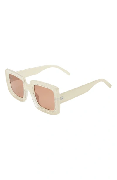 Shop Bp. Embellished Square Sunglasses In Milky Ivory
