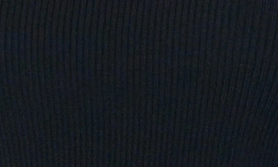 Shop Gracia Imitation Pearl Ruffle Shoulder Long Sleeve Rib Knit Top In Black