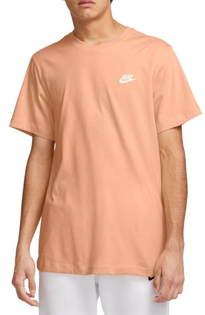 Shop Nike Sportswear Club Crew Neck T-shirt In Ice Peach