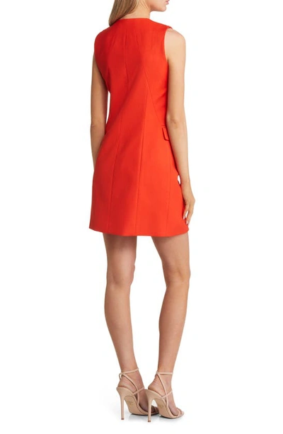Shop Adelyn Rae Mallory Sleeveless Blazer Minidress In Blood Orange