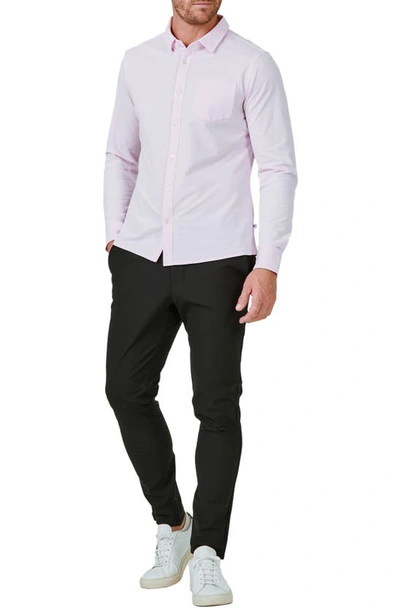 Shop 7 Diamonds Solid Oxford Button-up Shirt In Pink