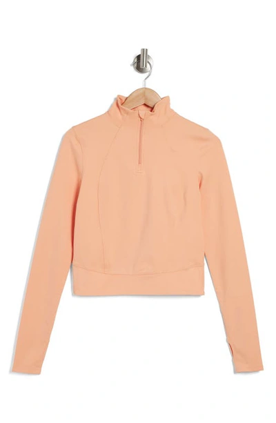 Shop Yogalicious Lux Crosstrain Half Zip Jacket In Apricot Wash