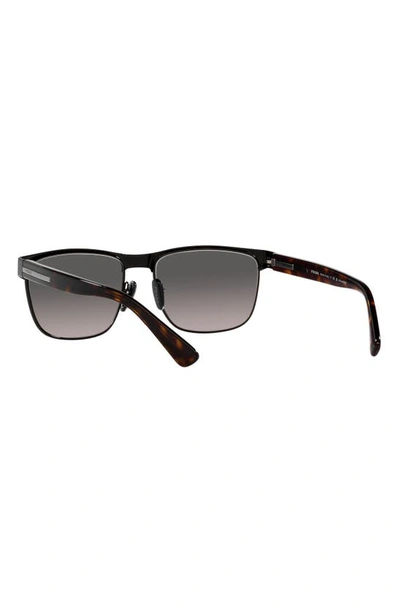 Shop Prada 58mm Gradient Polarized Square Sunglasses In Black