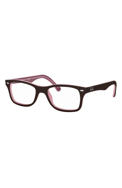 Ray Ban 53mm Square Optical Glasses In Pink