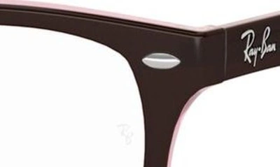 Ray Ban 53mm Square Optical Glasses In Pink