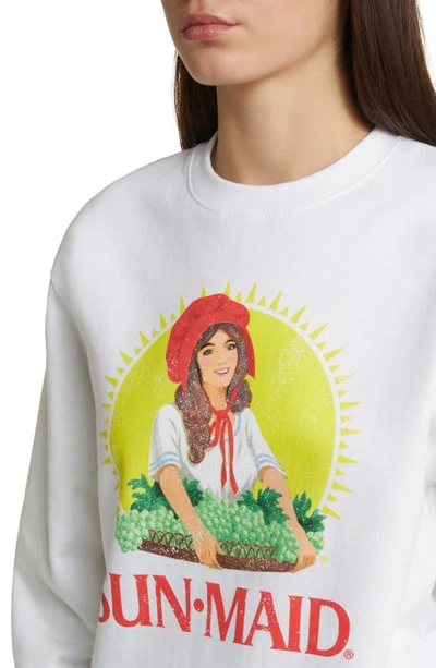 Shop Golden Hour Sun Maid Logo Sweatshirt In Washed Marshmallow