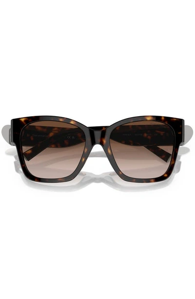 Shop Tiffany & Co 54mm Gradient Square Sunglasses In Havana