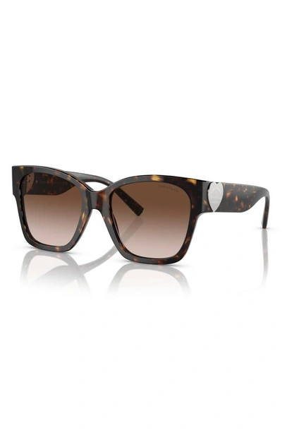 Tiffany & Co 54mm Gradient Square Sunglasses In Havana