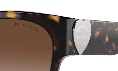 Shop Tiffany & Co 54mm Gradient Square Sunglasses In Havana