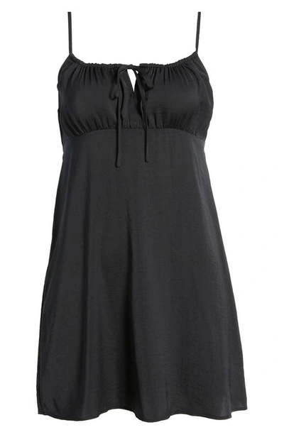 Bp. Ruched Sundress In Black Jet