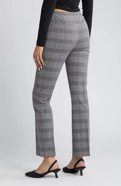 Shop Open Edit Plaid Bootcut Suit Pants In Grey Soly Plaid