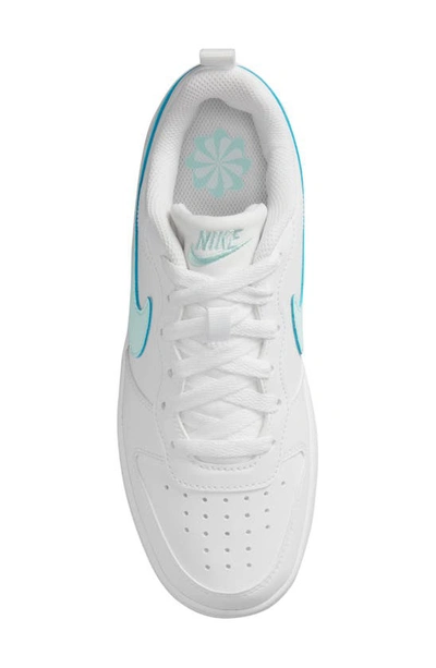 Shop Nike Kids' Court Borough Low Recraft Sneaker In White/ Jade Ice/ Geode Teal