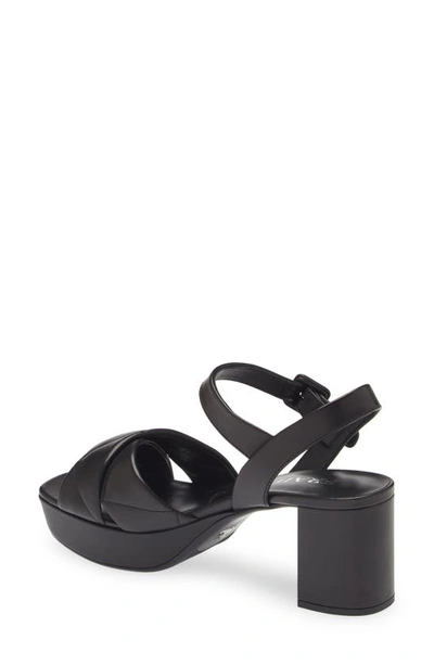 Shop Prada Diagram Quilted Leather Platform Sandal In Black