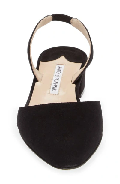 Manolo Blahnik Aspro Block-heel Slingback Pumps In Black Suede In Black