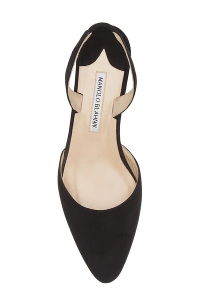 Shop Manolo Blahnik Aspro Block Heel Slingback Suede Pump In Black