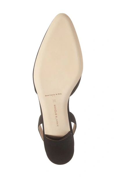 Manolo Blahnik Aspro Block-heel Slingback Pumps In Black Suede In Black