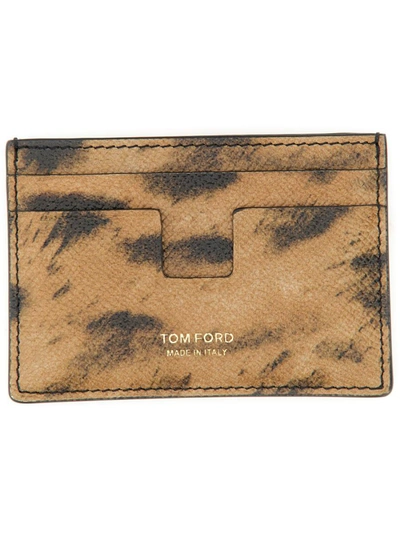 Shop Tom Ford T Line Classic Card Holder In Multicolour