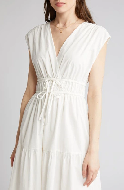 Shop Rails Lucia Tiered Cotton Blend Midi Dress In White