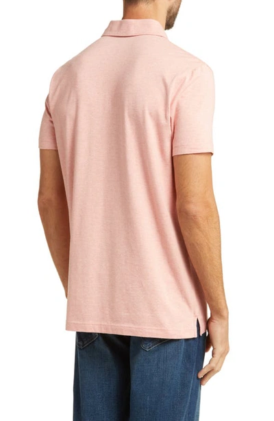 Shop 14th & Union Cotton Modal Polo In Coral Reef Heather