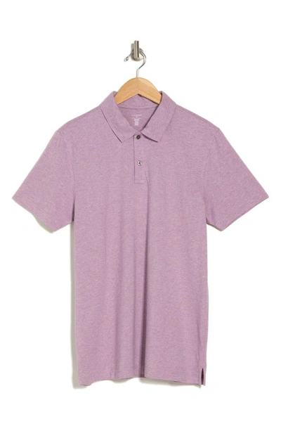 Shop 14th & Union Cotton Modal Polo In Purple Flint Heather