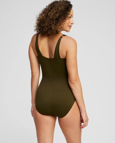 Chico's Miraclesuit Network Azure One Piece In Green