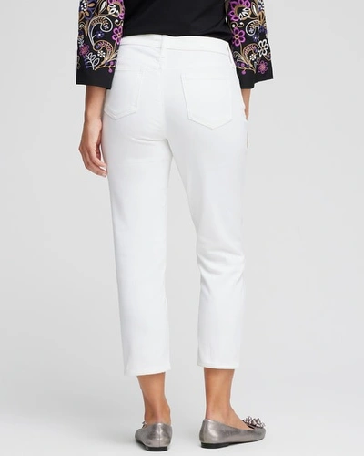 Chico's No Stain Girlfriend Cropped Jeans In White Size 16/18 |  In White