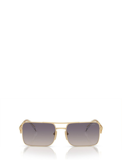 Shop Prada Eyewear Rectangle Frame Sunglasses In Gold