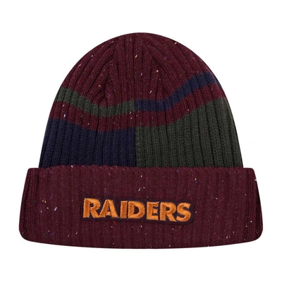 Shop Pro Standard Burgundy Las Vegas Raiders Speckled Cuffed Knit Hat