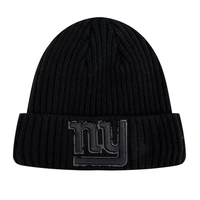 Shop Pro Standard New York Giants Triple Black Cuffed Knit Hat