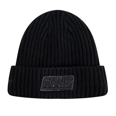 Shop Pro Standard New York Giants Triple Black Cuffed Knit Hat