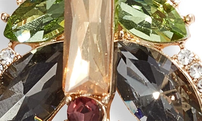 Shop Nordstrom Crystal Leaf Drop Earrings In Green Ombre- Gold