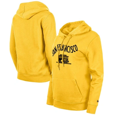 Shop New Era Gold Golden State Warriors 2023/24 City Edition Pullover Hoodie