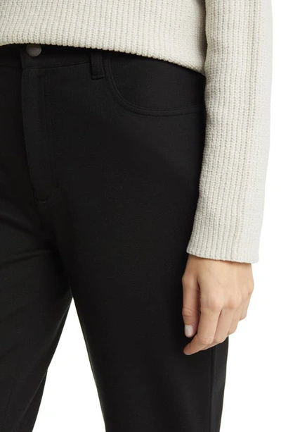 Shop Eileen Fisher High Waist Ponte Knit Slim Fit Jeans In Black
