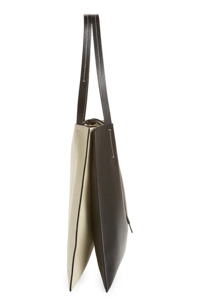 Shop Proenza Schouler White Label Twin Leather Tote In Black/ Ivory