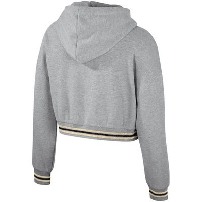 Shop The Wild Collective Heather Gray Colorado Buffaloes Cropped Shimmer Pullover Hoodie