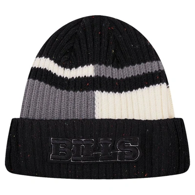 Shop Pro Standard Black/white Buffalo Bills Speckled Cuffed Knit Hat