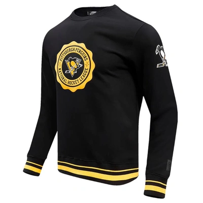 Pro Standard Men's  Black Pittsburgh Penguins Crest Emblem Pullover Sweatshirt In Black