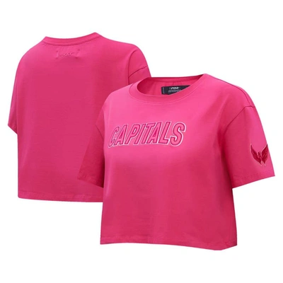 Pro Standard Washington Capitals Triple Pink Cropped Boxy T-shirt In Pink