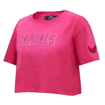 Pro Standard Washington Capitals Triple Pink Cropped Boxy T-shirt In Pink