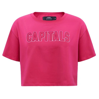 Pro Standard Washington Capitals Triple Pink Cropped Boxy T-shirt In Pink
