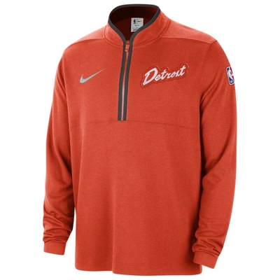 Shop Nike Orange Detroit Pistons 2023/24 City Edition Authentic Coaches Half-zip Top