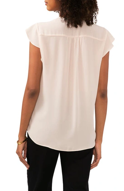 Vince Camuto Flutter Sleeve Top In Pearl Pink