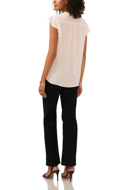 Vince Camuto Flutter Sleeve Top In Pearl Pink