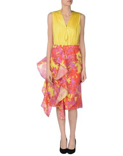 Shop Emanuel Ungaro Knee-length Dress In Yellow